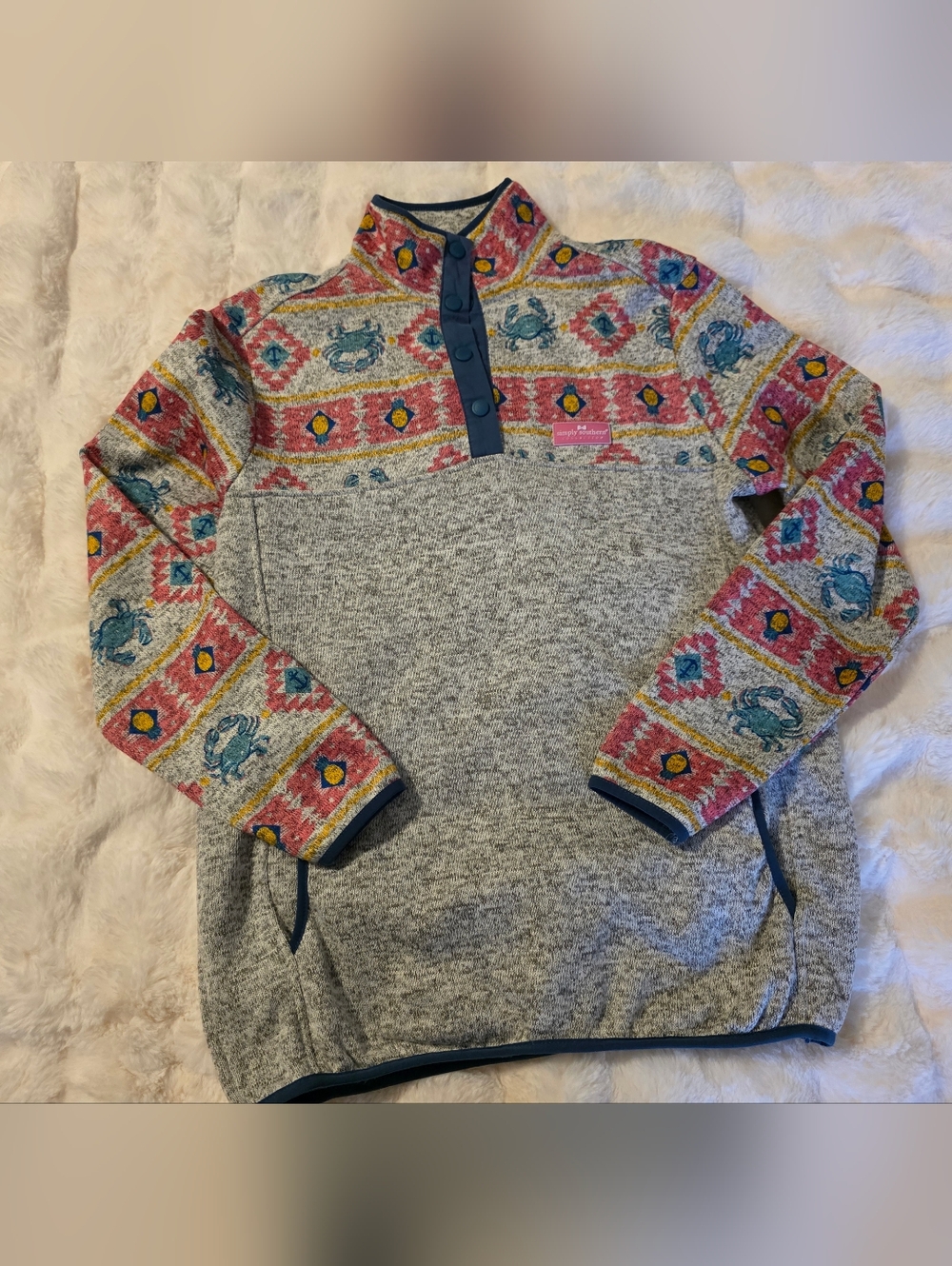 Crab Knit Snap Pullover